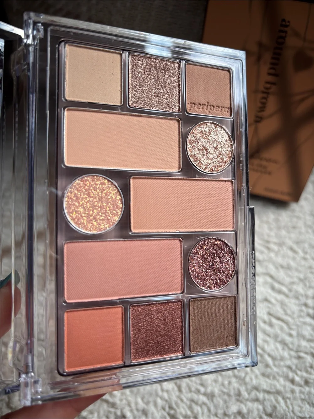 Peripera, K beauty, 01 Around Brown, Daily brown Neutral Warm Eyeshadow Palette
